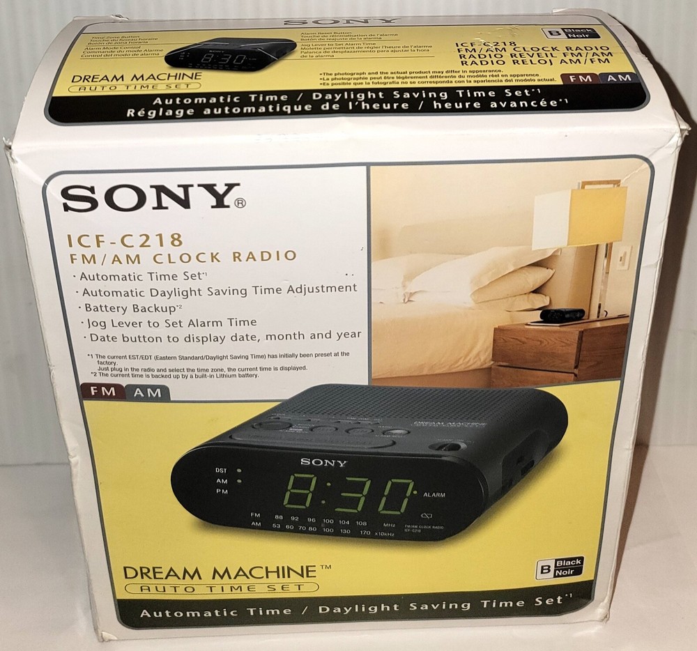 Sony Dream Machine Clock Radio - Black (ICFC218)