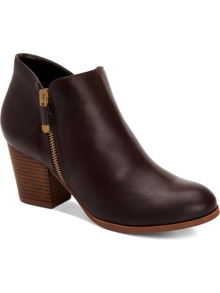 STYLE & COMPANY Womens Brown Notched At Sides Masrinaa Almond Toe Booties 5.5 M