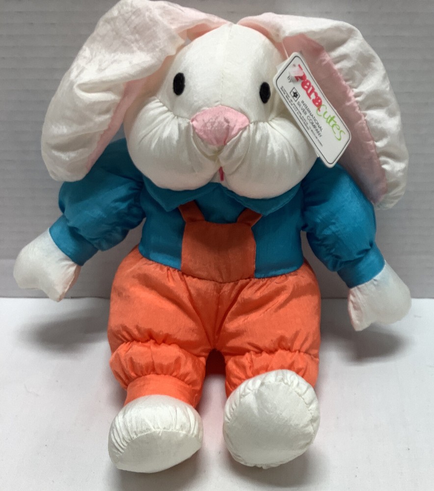 Vtg 1991 International Silver co Nylon Bunny rabbit  Plush Stuffed Paracutes NWT