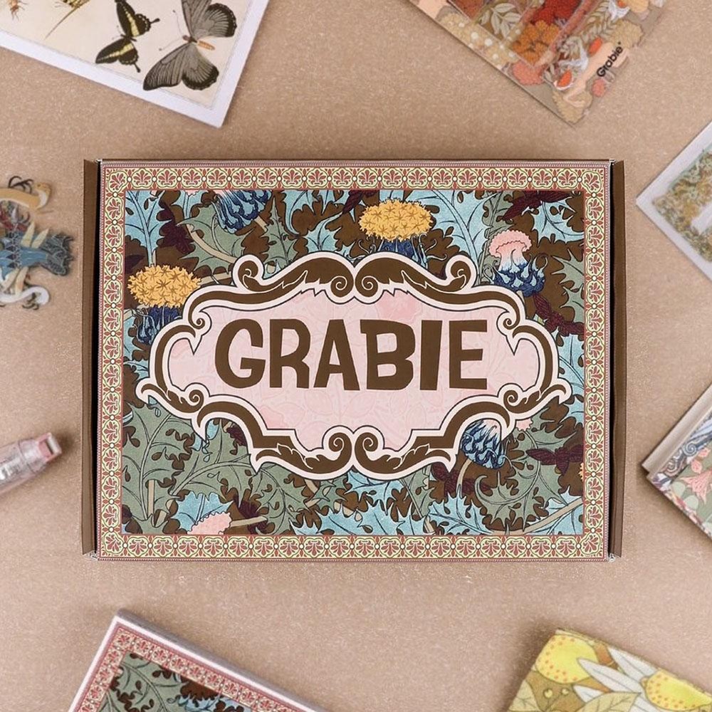 Grabie Scrapbook Club Box, Vintage Flowers Sticker Grabie Scrapbooks Club BoxΛΟ
