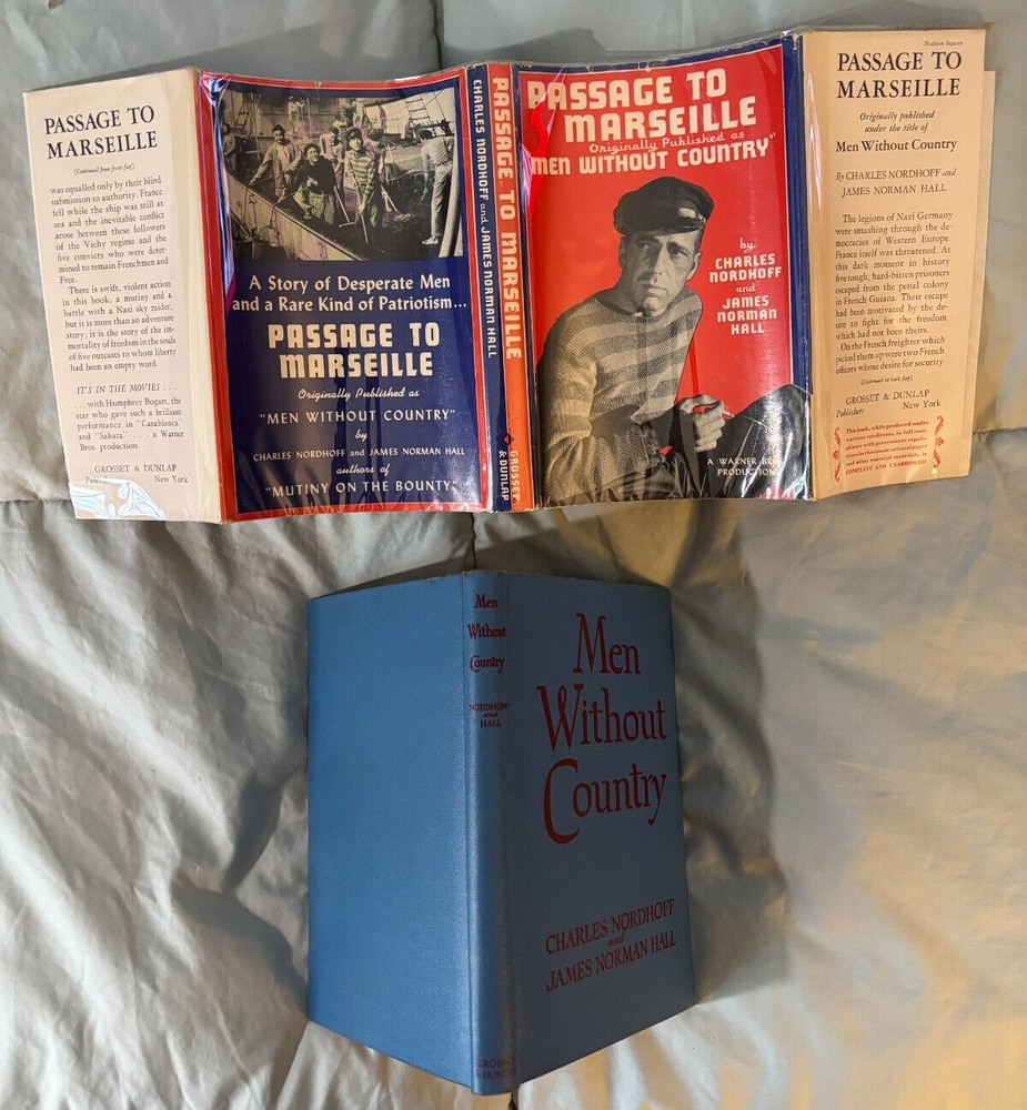 Passage to Marseille movie tie-in DJ VG+ c1944 Humphrey Bogart - Claude Rains