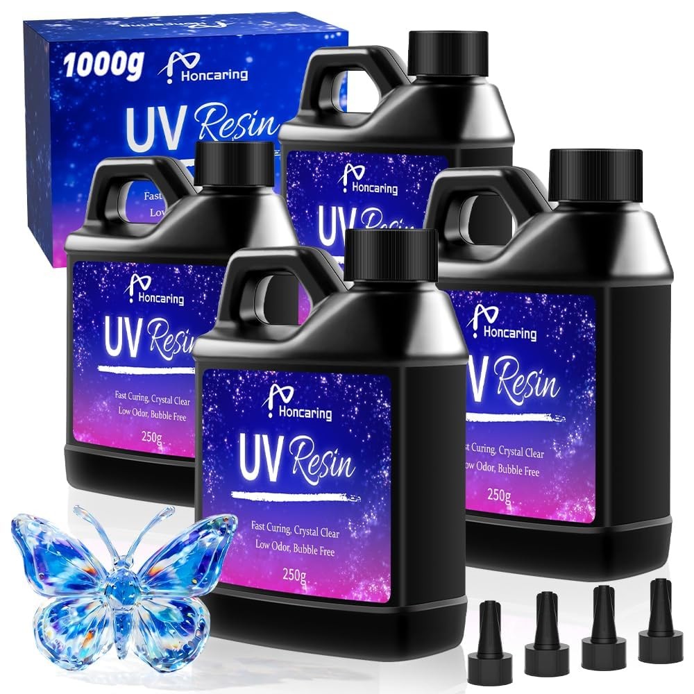 UV Resin 1000g Hard Type Clear Kit for Beginners with Upgraded Formula