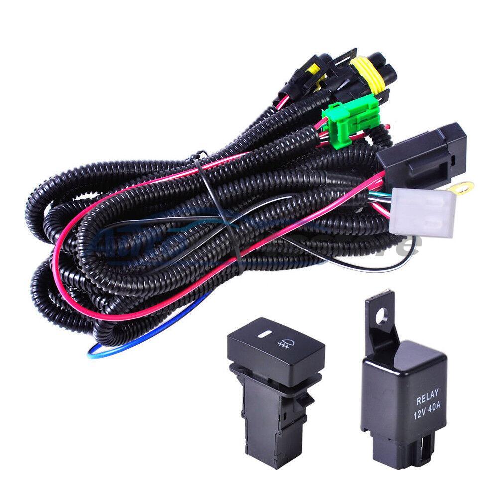 H11 Fog Light Wiring Harness LED indicators 12V 40A Relay Switch For Toyota