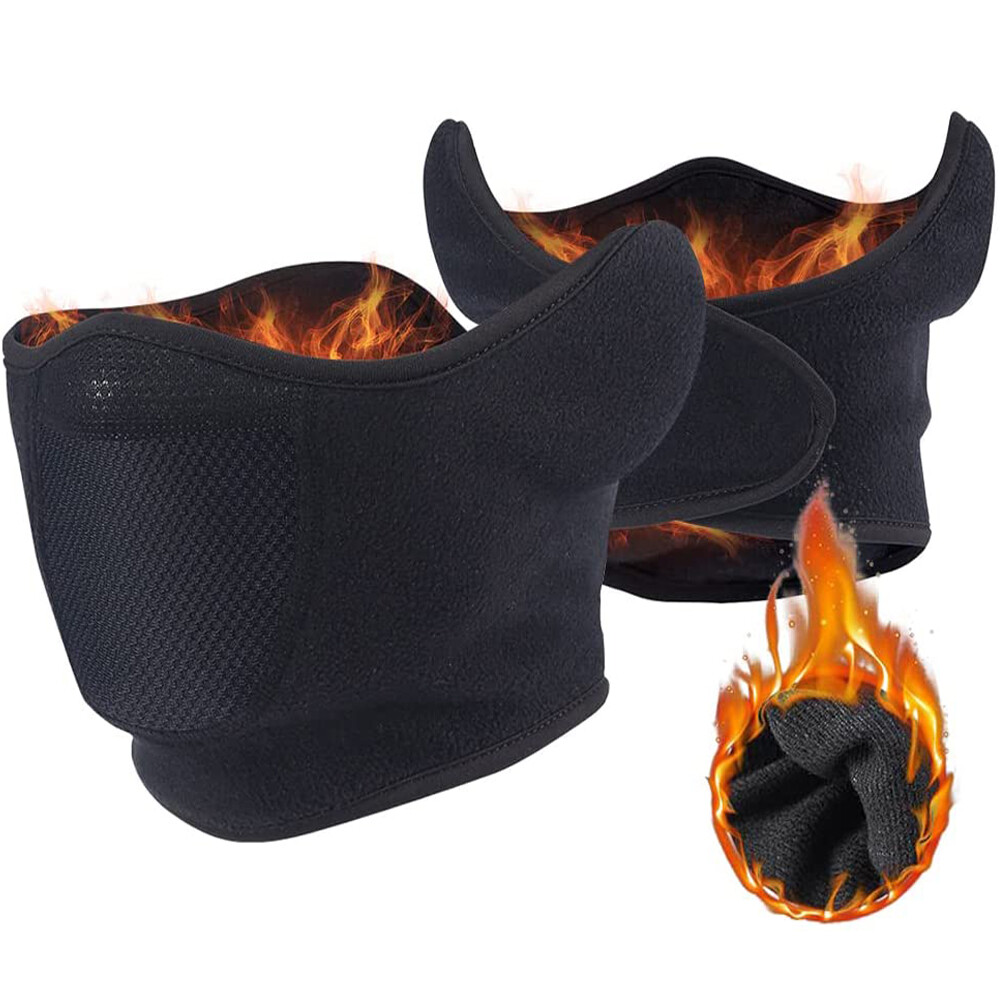 Half Ski Mask Windproof Fleece Ear Warmer Face Cover for Winter Cold Weather Men