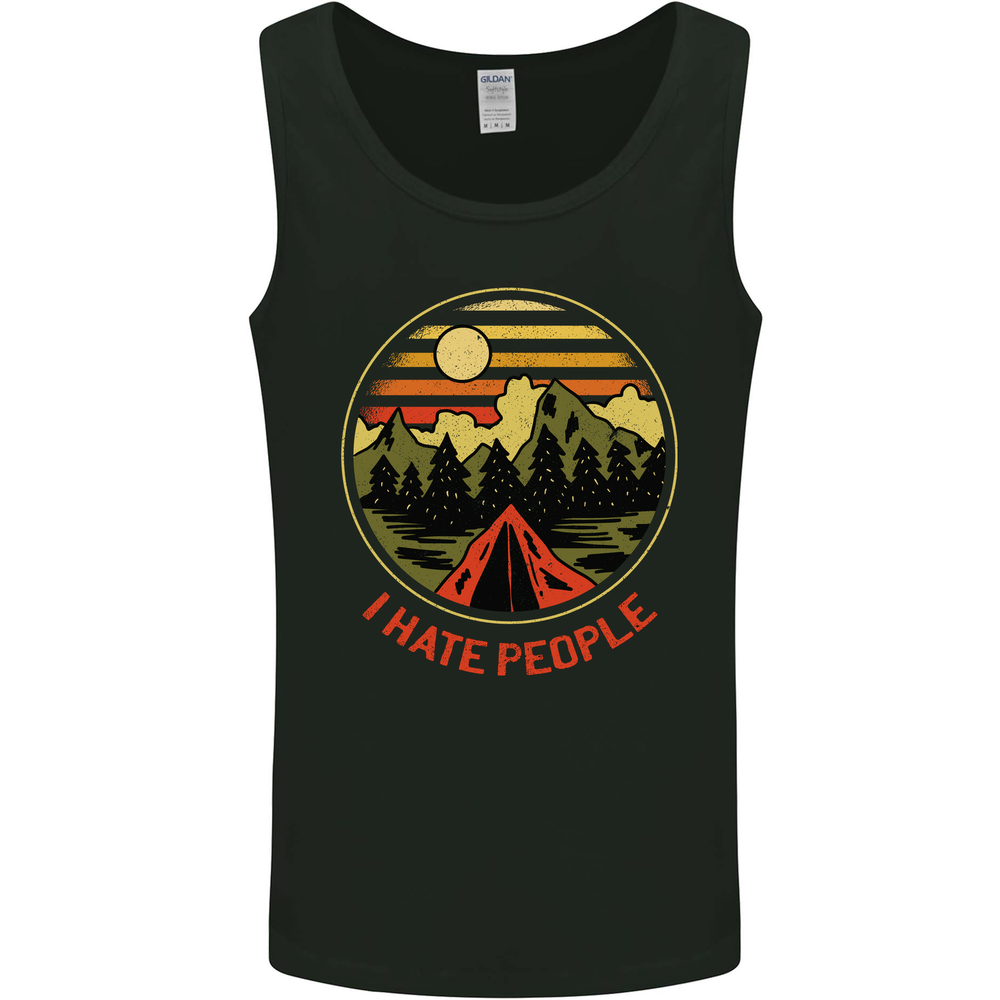 I Hate People Funny Camping Outdoors Trekking Mens Vest Tank Top
