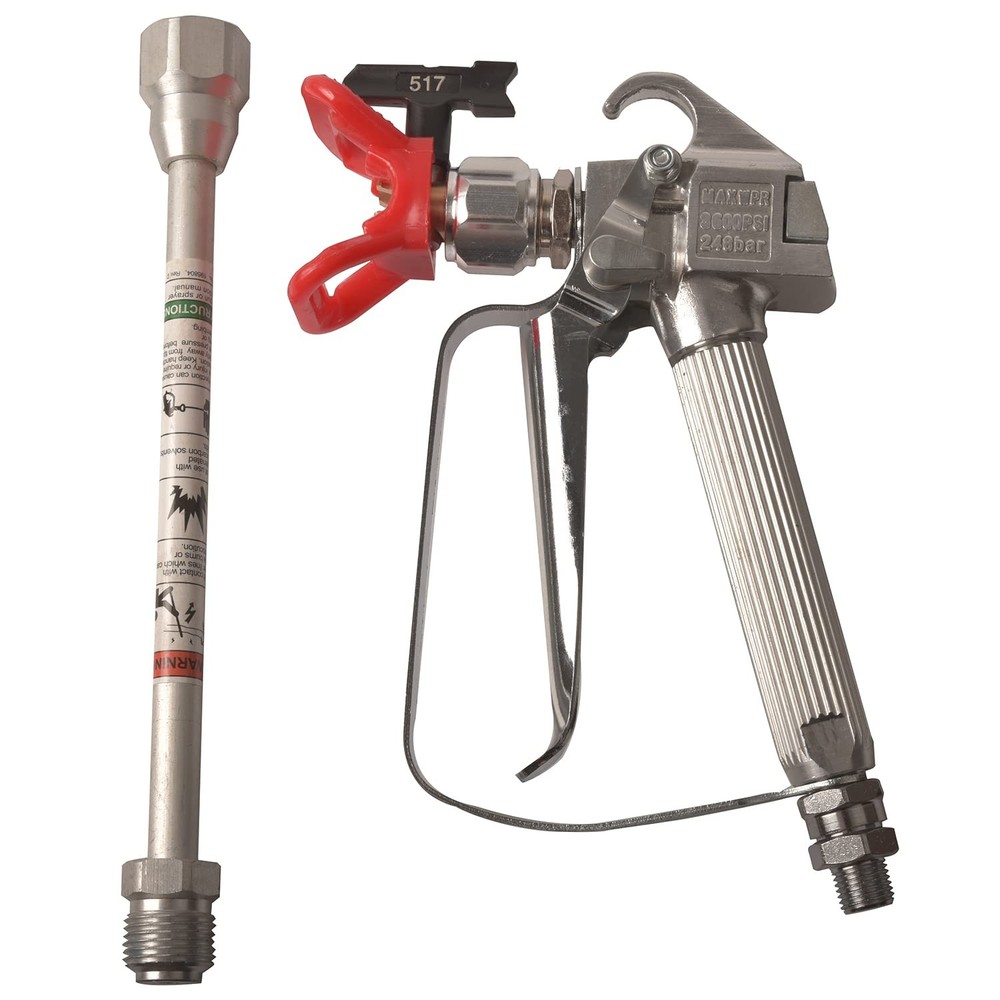 High-Pressure 3600PSI Airless Paint Spray Gun with 517 Tip & 10