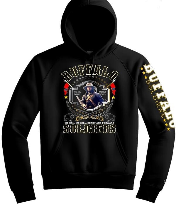 Buffalo Soldiers Tuskegee Military Black Hooded Sweatshirt