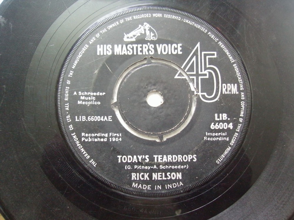 RICK NELSON RICKY LIB 66004  BLACK RARE SINGLE 7