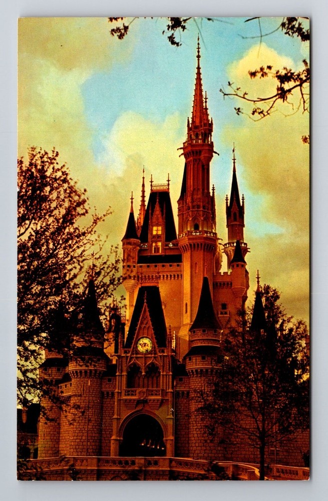Vintage Orlando Florida Postcard Featuring Cinderella Castle at Disney World