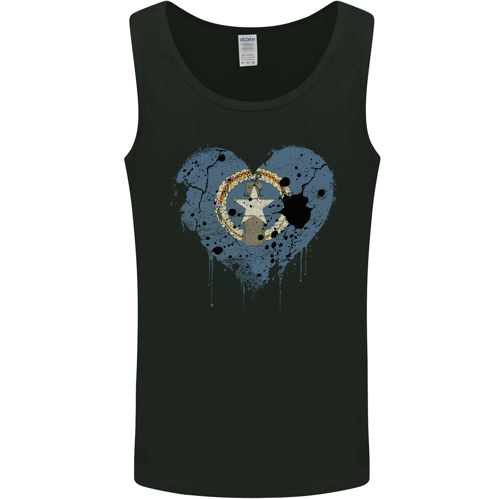 Love Flag Northern Mariana Islands Football Mens Vest Tank Top