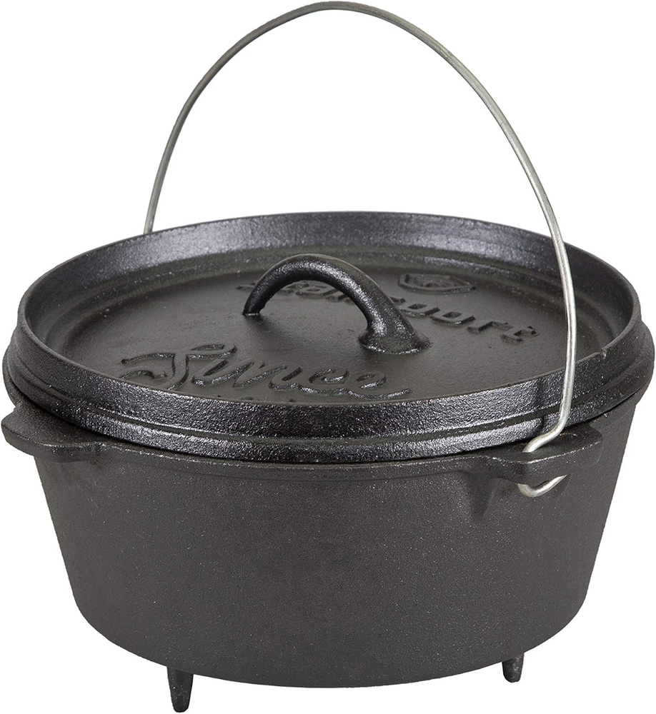 Pre-Seasoned Cast Iron Dutch Oven for Even Heat & Durability  