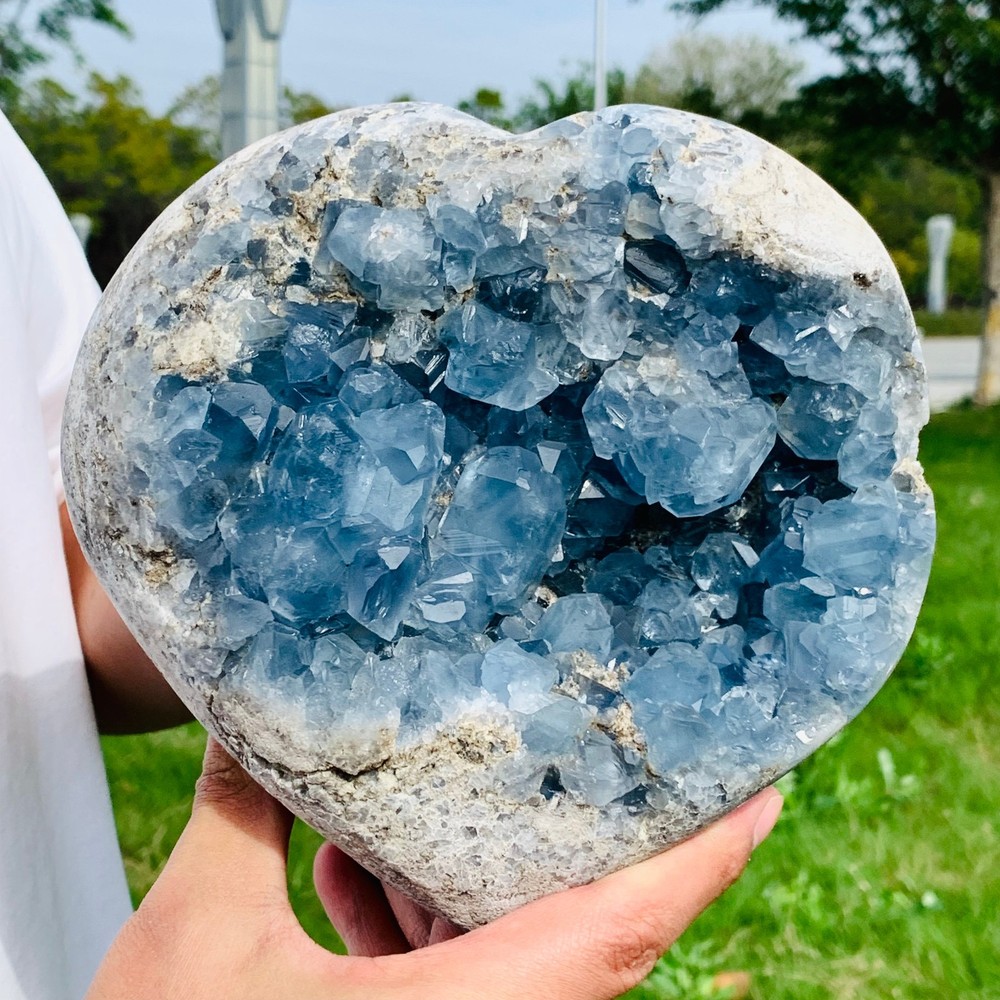 8.29LB Natural blue crystal cave quartz crystal cave mineral specimen
