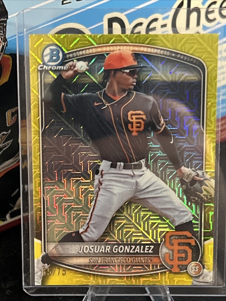 2025 Bowman Chrome Draft Josuar Gonzalez Yellow Mojo /75   #BDC-182