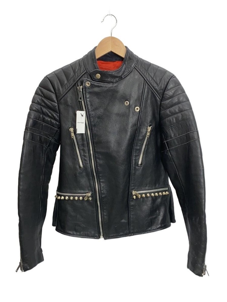 Double Riders Jacket/-/Leather/Blk 7732