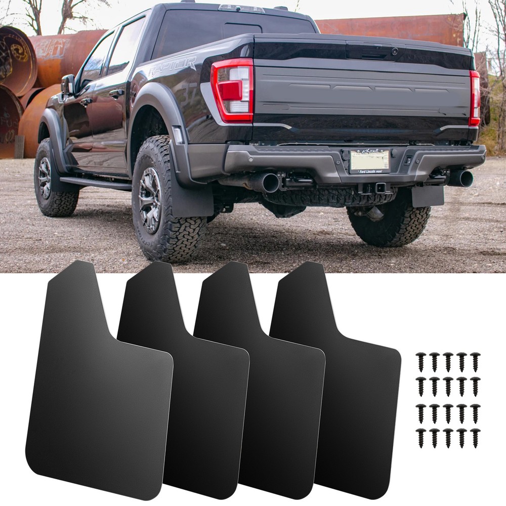 4Pcs Wide Rally Mud Flaps Splash Guards Mudguards Black For Ford F150 F-150 F250