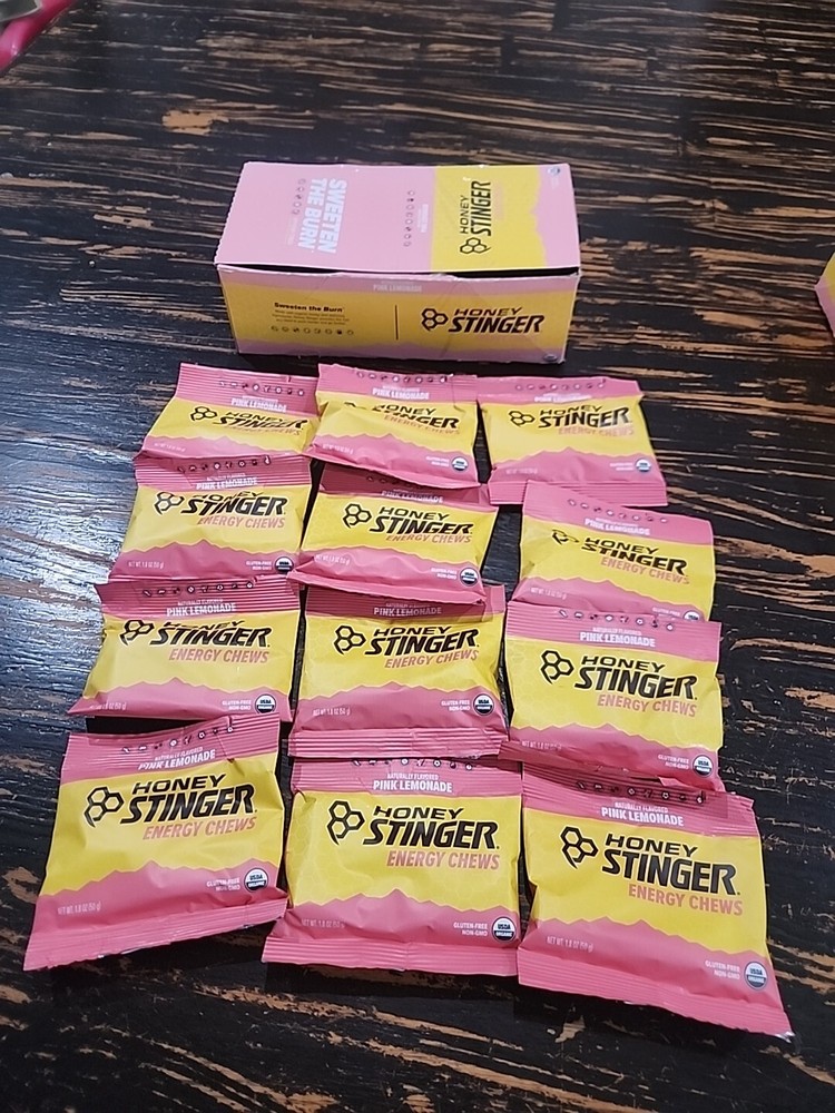 12-Pack Honey Stinger Organic Energy Chews Pink Lemonade 1.8oz Per Pack 07/2025