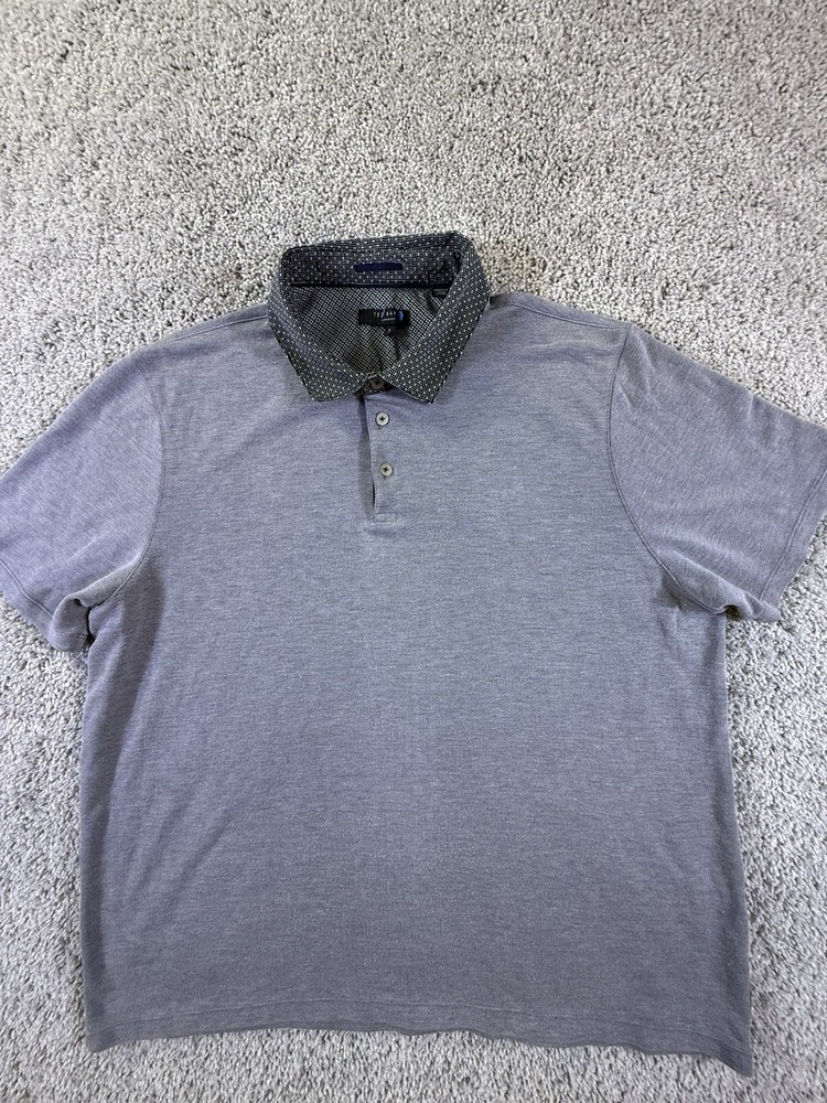 Ted Baker London Men's Short Sleeve Polo Size 7 Gray Cotton