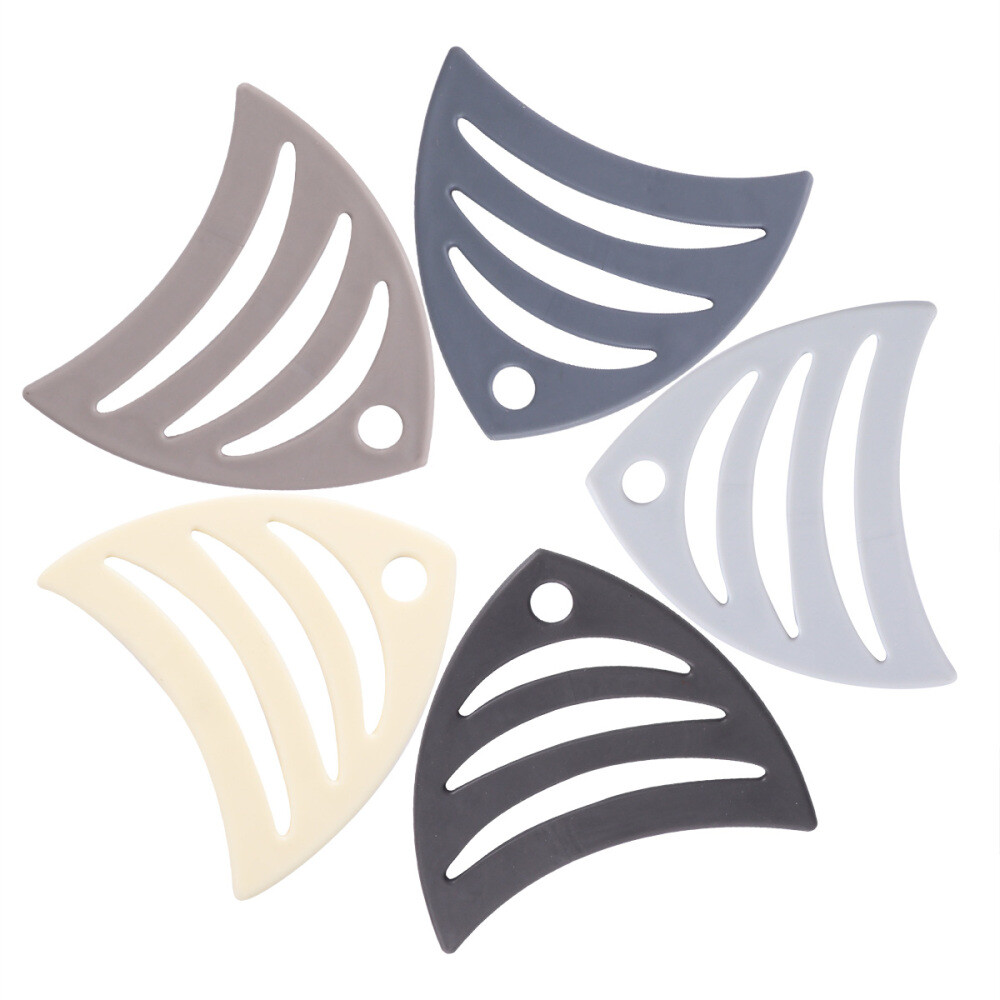 5 Pcs Fish Shaped Silicone Trivits Small Trivets Coasters Cup Mat