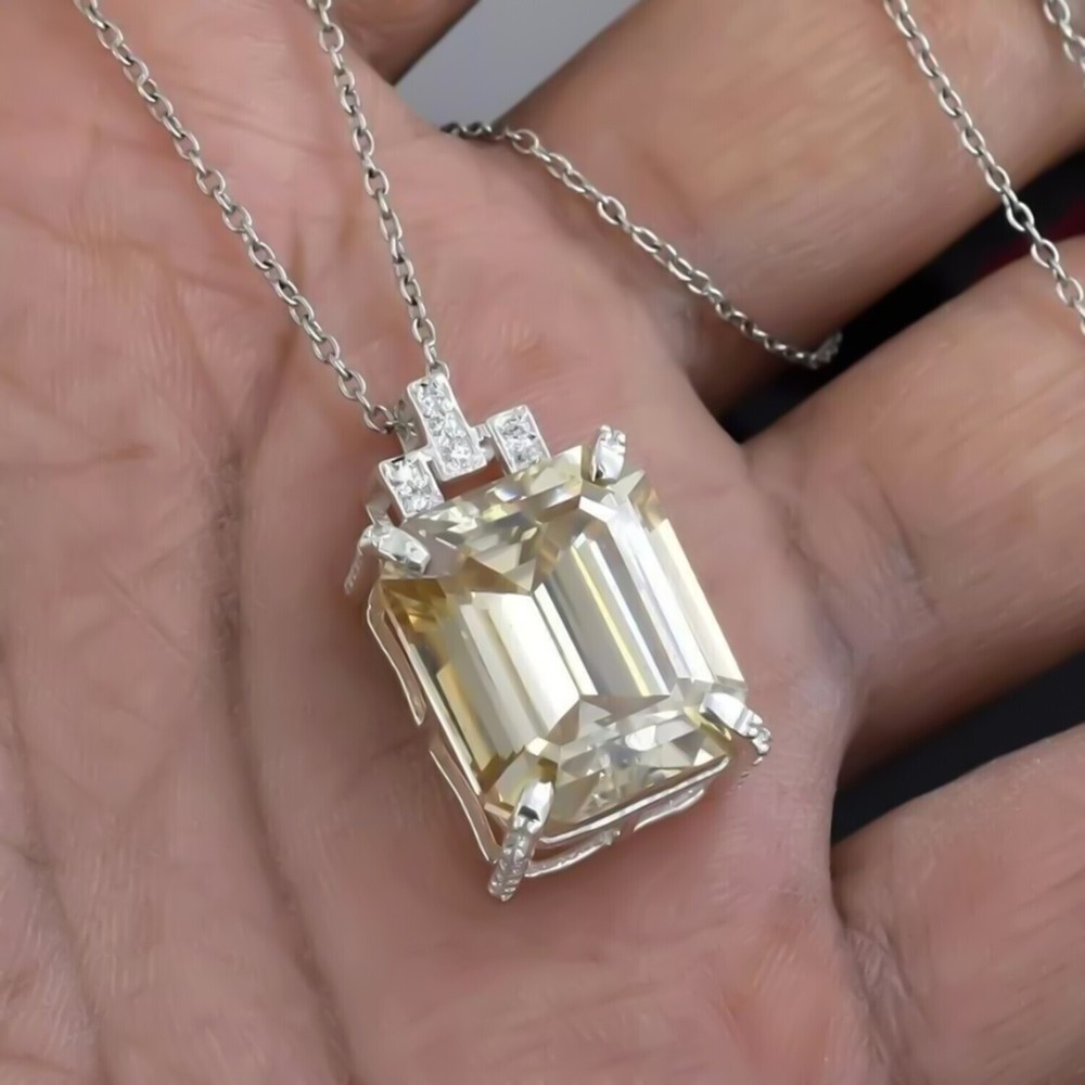 7 Ct Certified Champagne Diamond Pendant 925 Silver Wedding Anniversary Gift