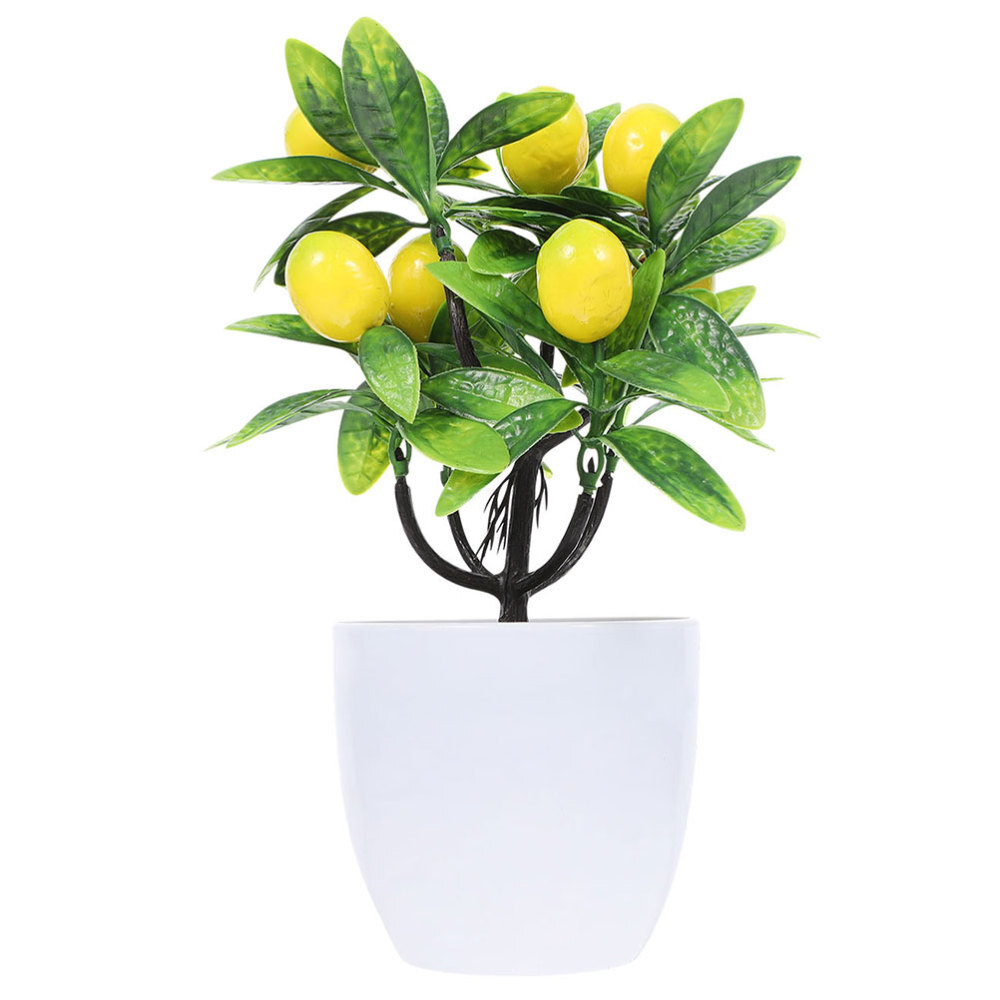 Artificial Potted Plant Fake Fruit Lemon Tree Bonsai Fruit Tree Bonsai Ornament