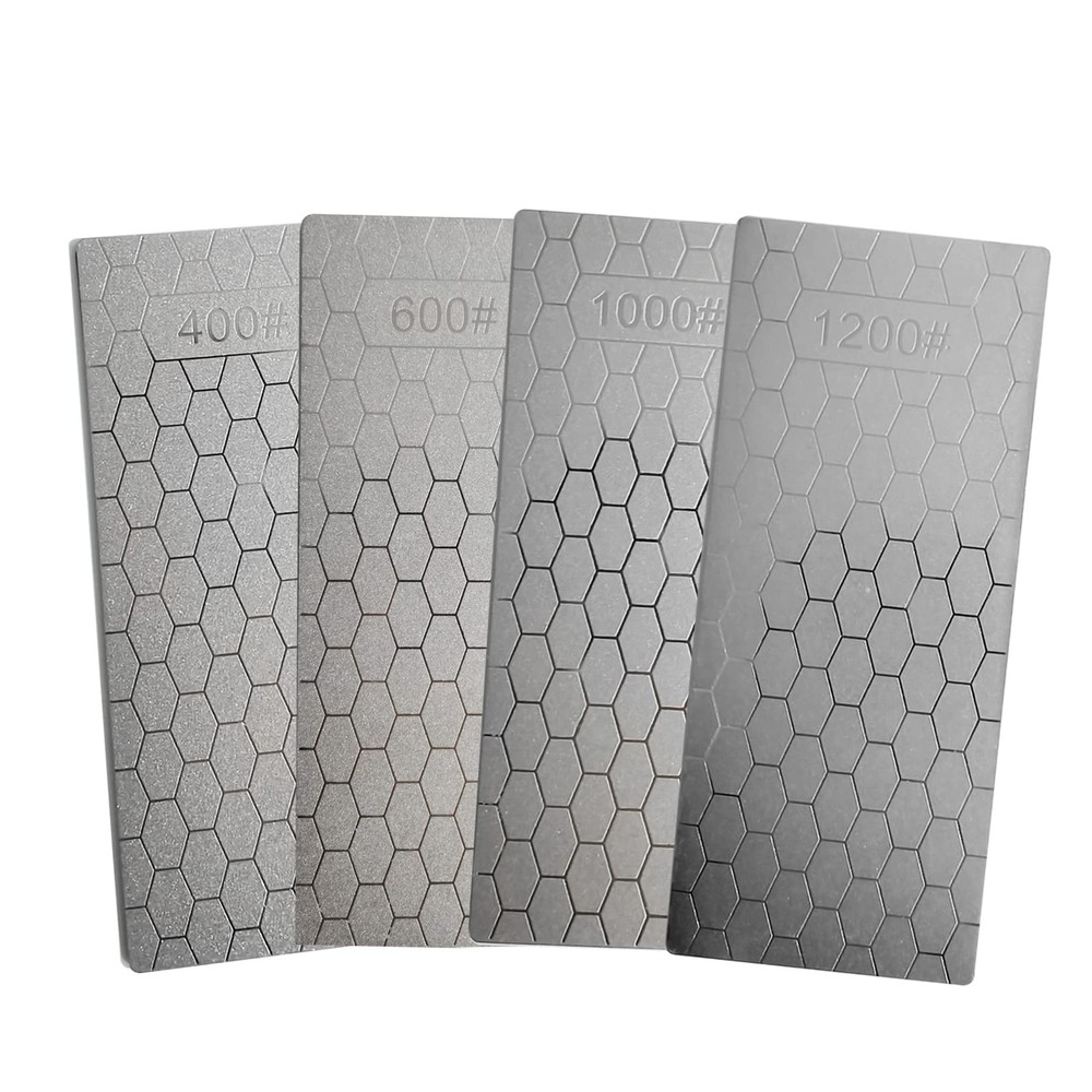 Diamond Sharpening Stone Set 4PCS Knife Whetstone with Honeycomb Surface for Precision Sharpening