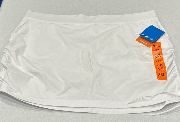 Columbia Women's Omni-Shade Active Fit Jupe-Short Skort, White, Size XXL