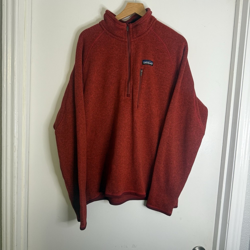 Patagonia Mens XL Red 1/4 Zip Fleece Better Sweater Pullover Jacket  