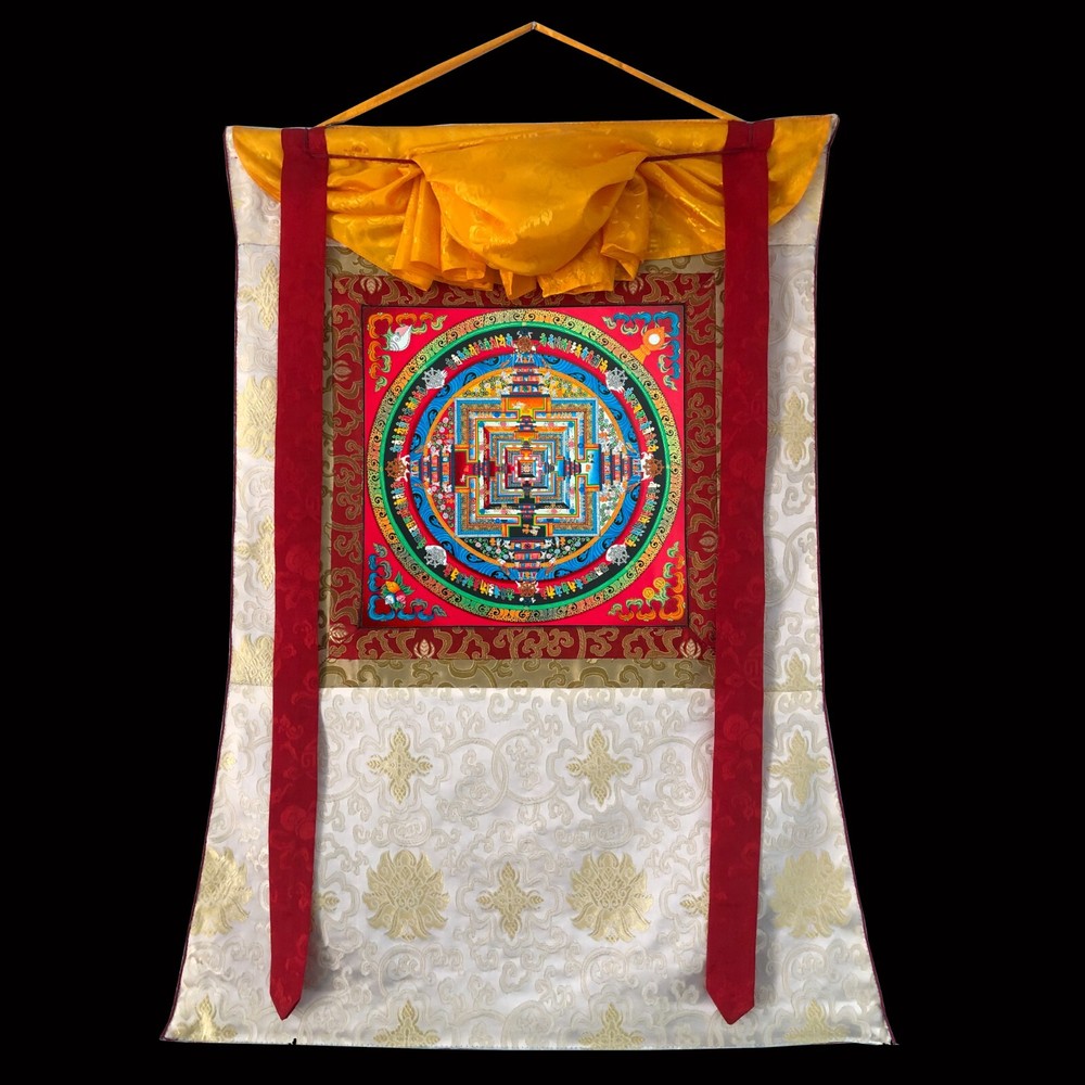 Kalachakra Mandala thangka, Silk Brocade Mounted kalachakra, Wheel of time
