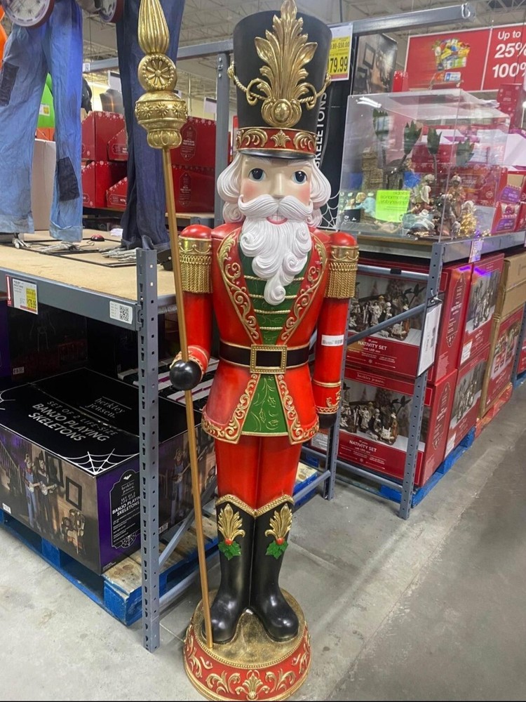 New 6.5ft (78in) nutcracker statue (life-size) LED lights, traditional