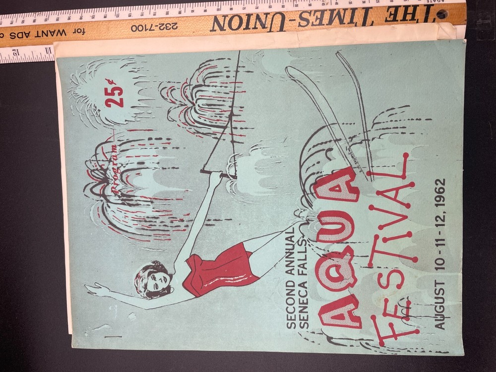2nd Annual Seneca Falls New York Aqua Festival August 10-12 1962 Program F2B