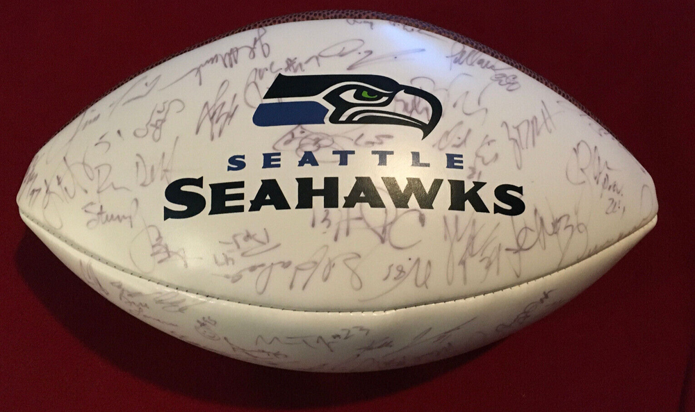 2007 Seattle Seahawks Autographed Team Football Approx. 45 different signatures
