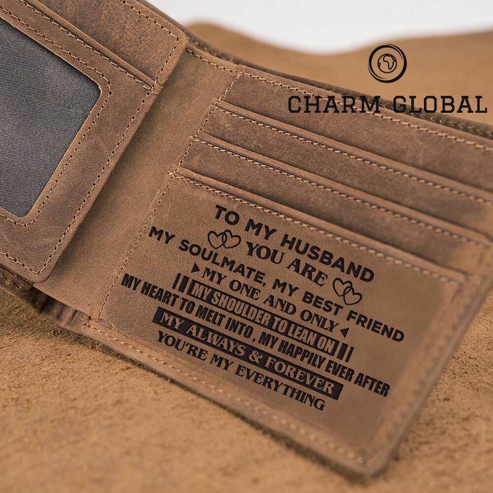Personalized Wallet For Husband, Engraved Wallet For Husband, Leather Wallet W03