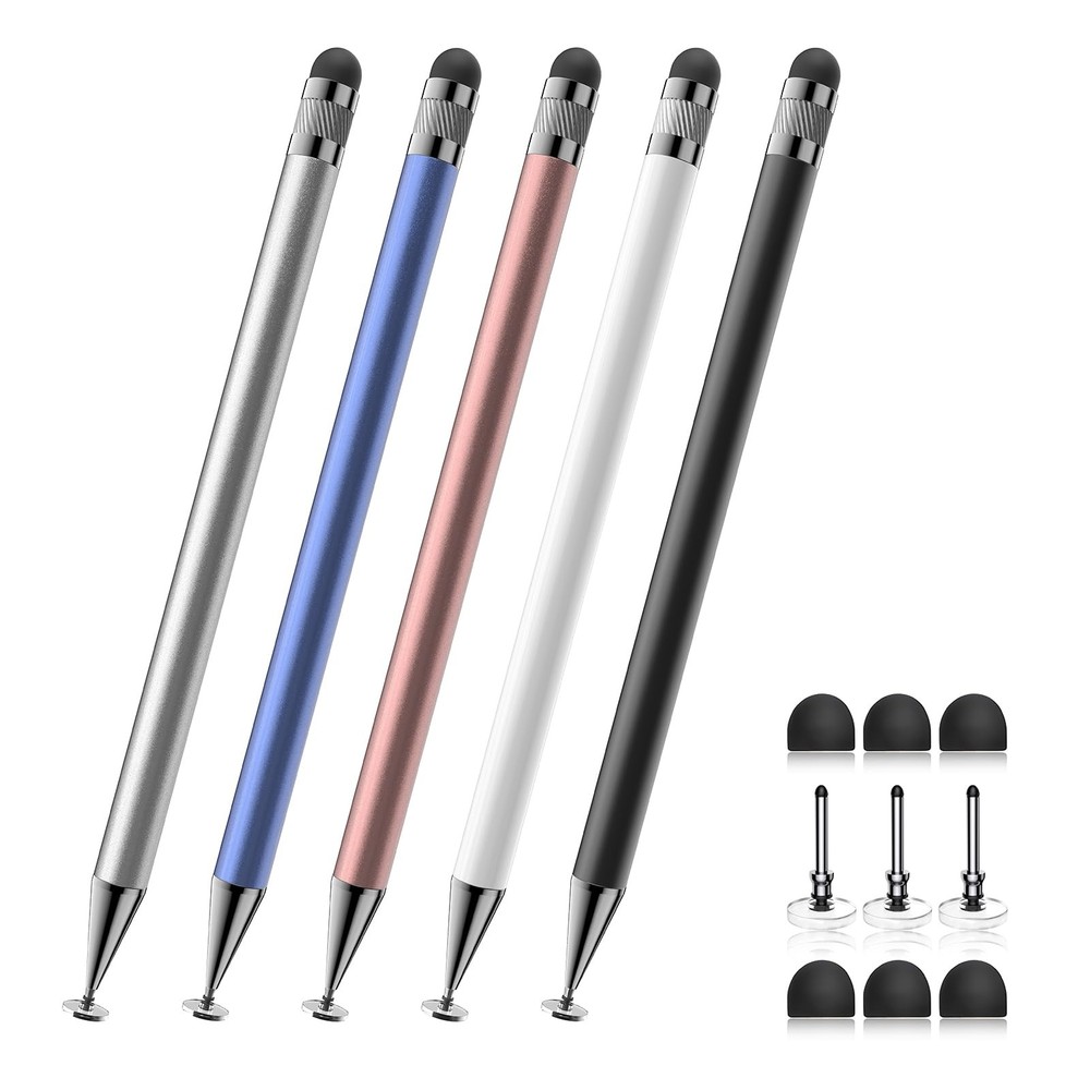 5-Pack 2-in-1 Stylus Pen for Touchscreens - High Precision & Sensitivity