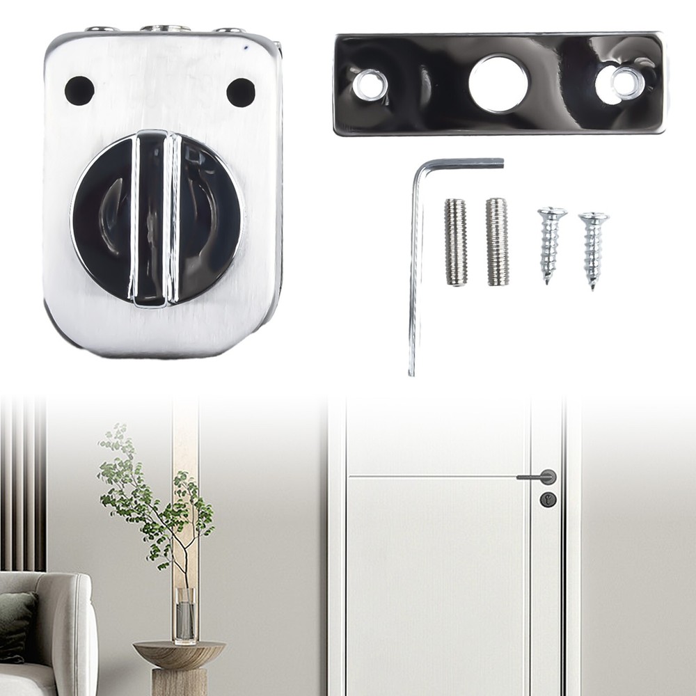 Sleek Silver Stainless Steel Latch for 10 12mm Glass Doors Elegant Design