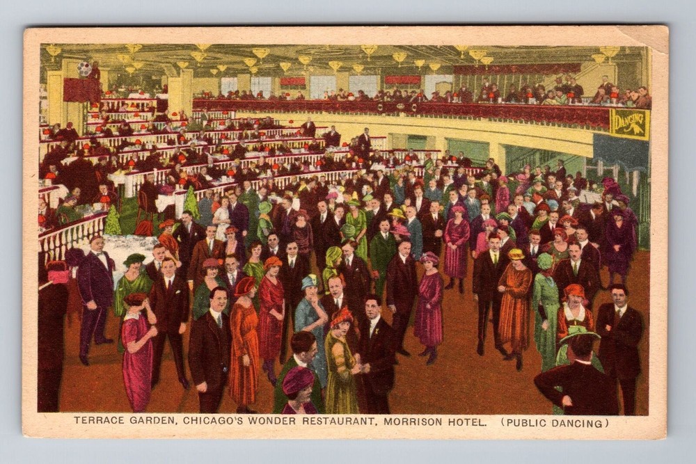 Chicago IL-Illinois, Morrison Hotel, Terrace Garden Dancing Vintage Postcard