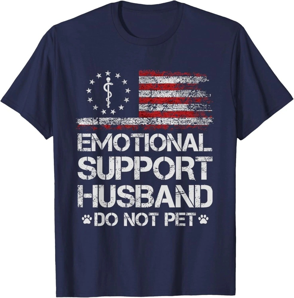 Emotional Support Husband Do Not Pet - Vintage American Flag Unisex T-Shirt