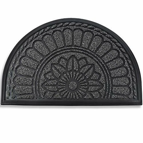 Mibao Half Round Door Mat Non-slip Welcome Entrance Way Rug Durable Rubber for