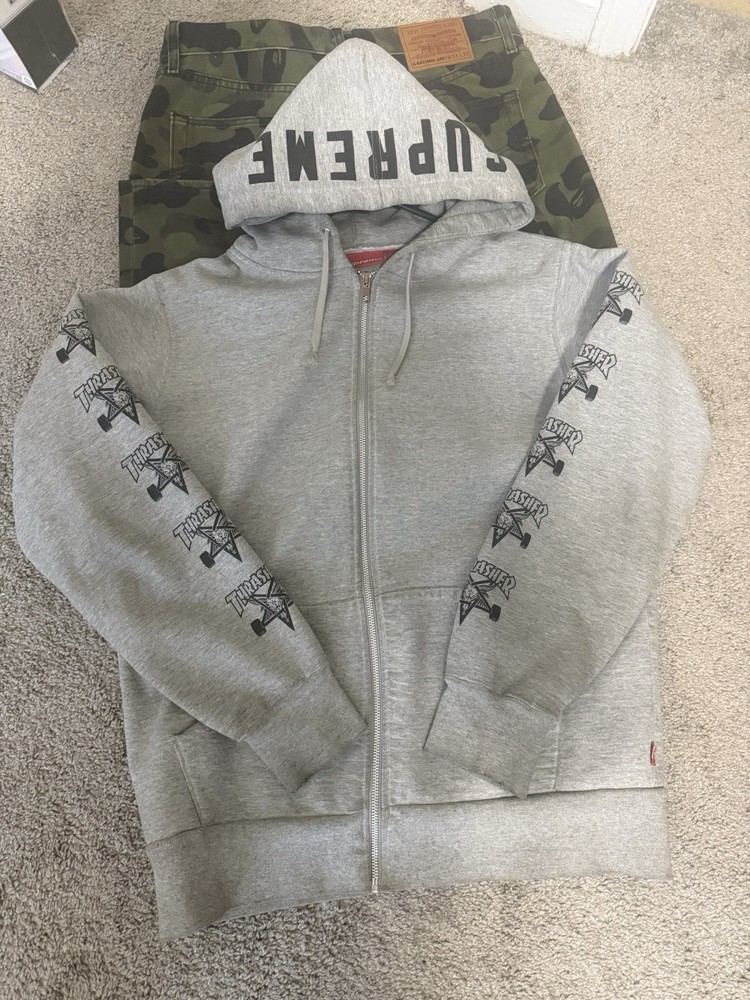 Supreme x Thrasher Jacket Men's Grey Size Large Used