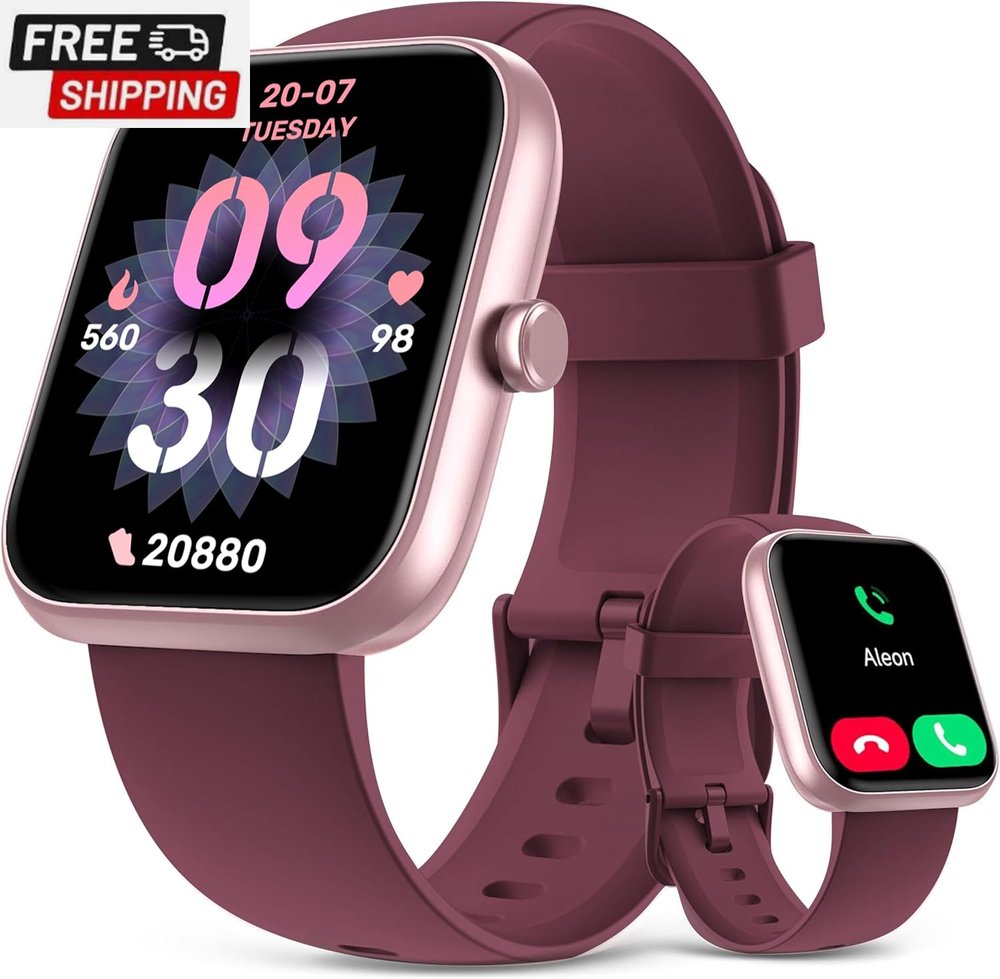 1.83-Inch Smartwatch for Men and Women with Alexa Fitness Tracking & Call Answering