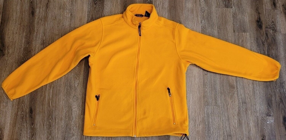 Men's Large Tall Yellow Fleece Jacket by LL Bean - Ultra Warm