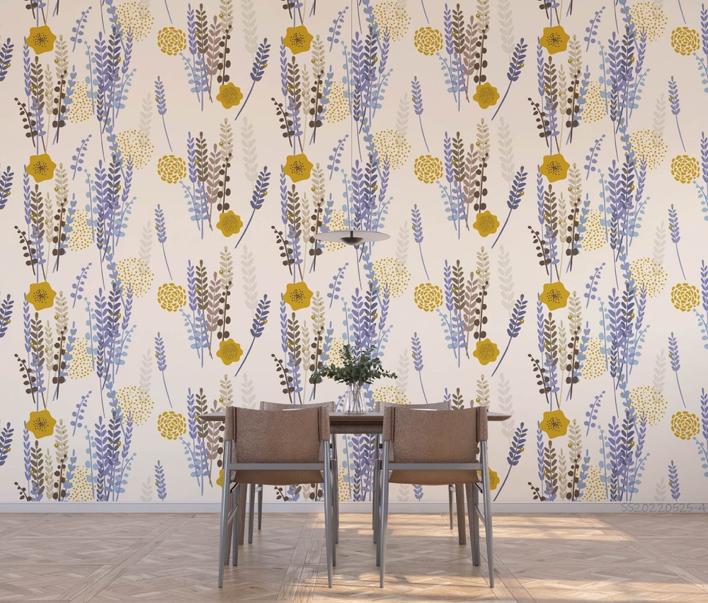 3D Flowers Leaves Watercolor Pattern Wall Murals Wallpaper Murals Wall Sticker