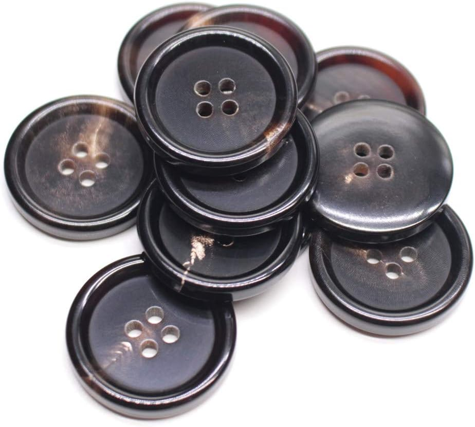 10PCS 1 Inch Real Horn Buttons for Blazer, Suit, Coats, Overcoat, Winter Coat, J