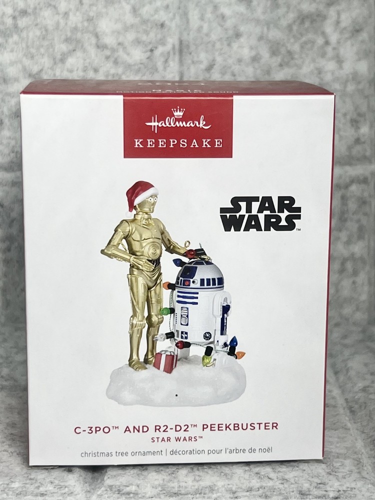 2024 Hallmark Disney Star Wars C-3PO R2-D2 Peekbuster Ornament IOB QXI7984