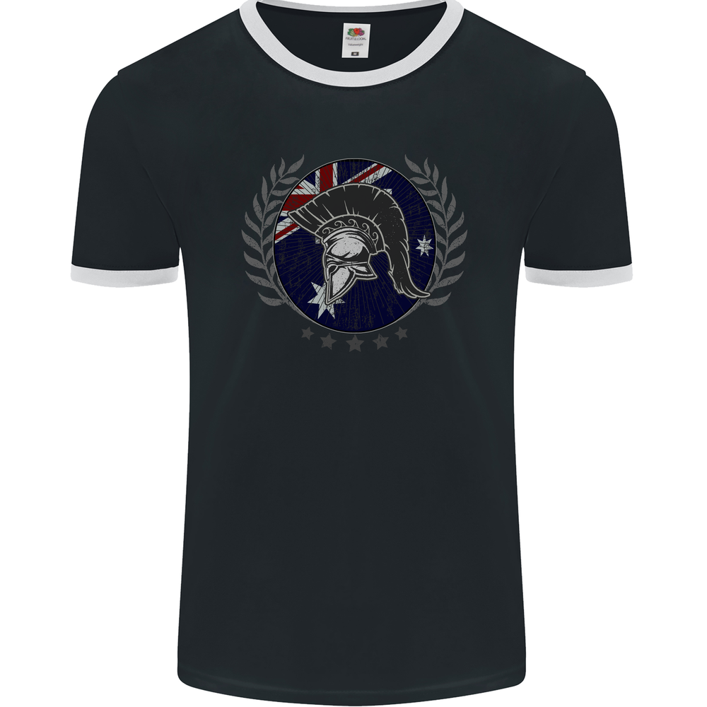 Australian Bodybuilding Flag Gym Training Spartan Mens Ringer T-Shirt FotL