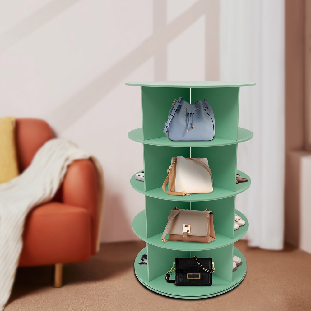 4-Tier Rotating Shoe Rack Organizer Stand with 360-Degree Rotation