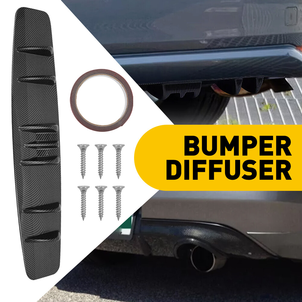 Acura TLX Black Rear Bumper Diffuser Carbon Fiber Shark Wing Spoiler