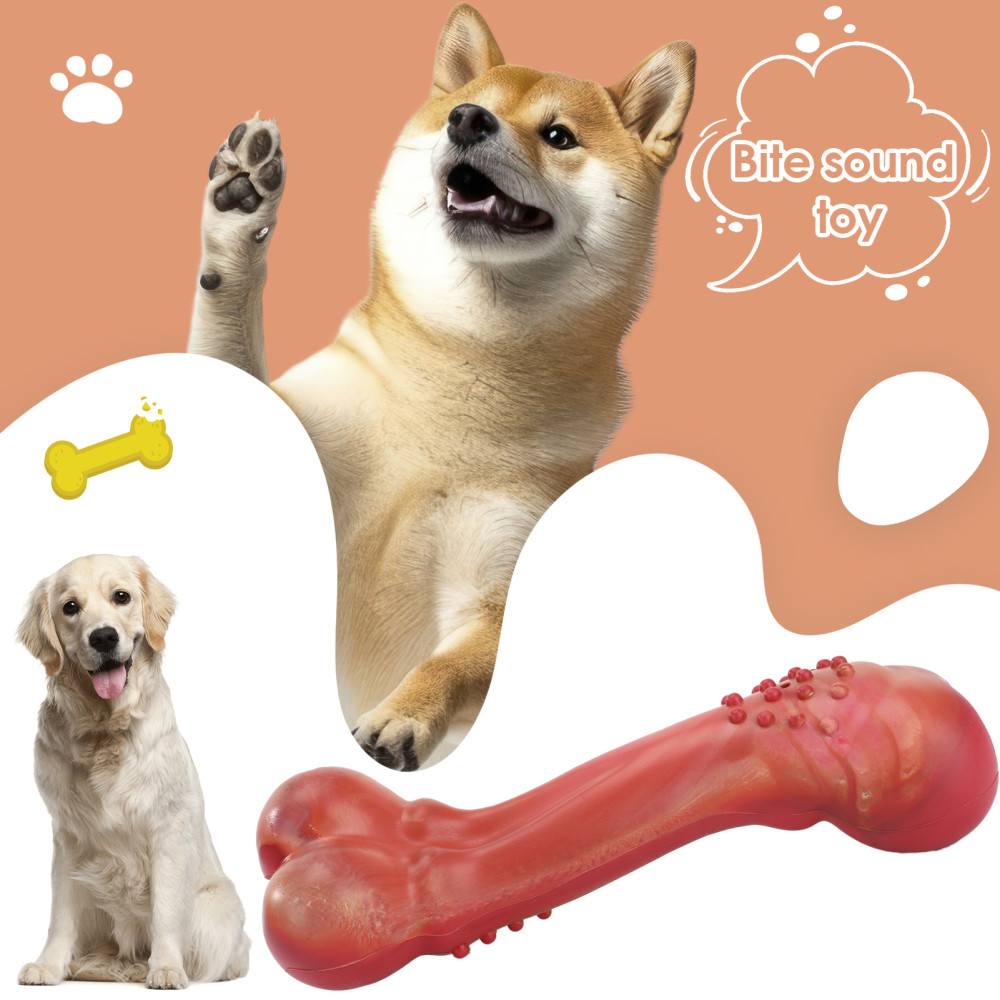 Dog Toys Chew For Aggressive Pet Teeth Cleaning Squeaky Dog Chew Toy Durable