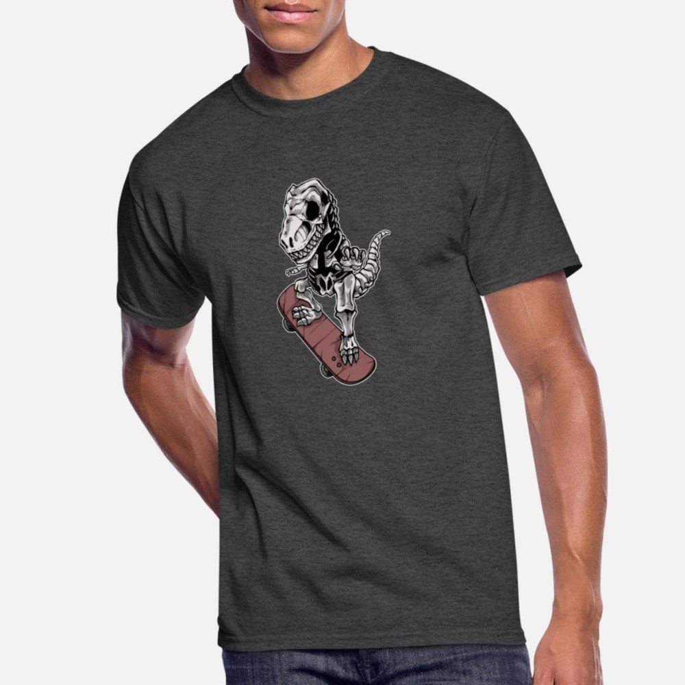 T-Rex Dinosaur Skateboarding Graphic Tee Fast Shipping Sizes M-3XL