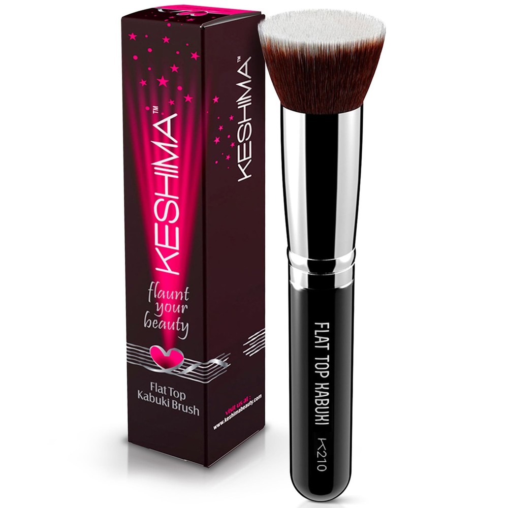 Flat Top Kabuki Foundation Brush By KESHIMA - 1 Count (Pack of 1), Black