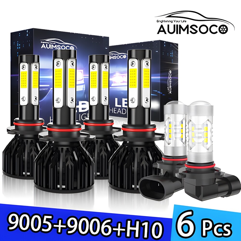 Led Headlights Hi-Lo Fog Light 6Pcs Bulbs For Chevrolet Silverado 1500 2003-2006